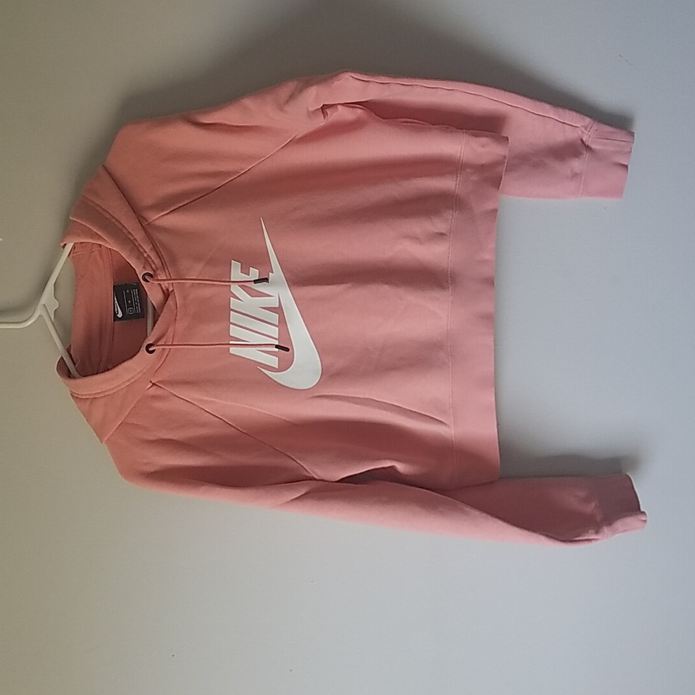 NIKE Women’s Medium Sweatshirt Hooded Hoodie M Logo Slight Cropped